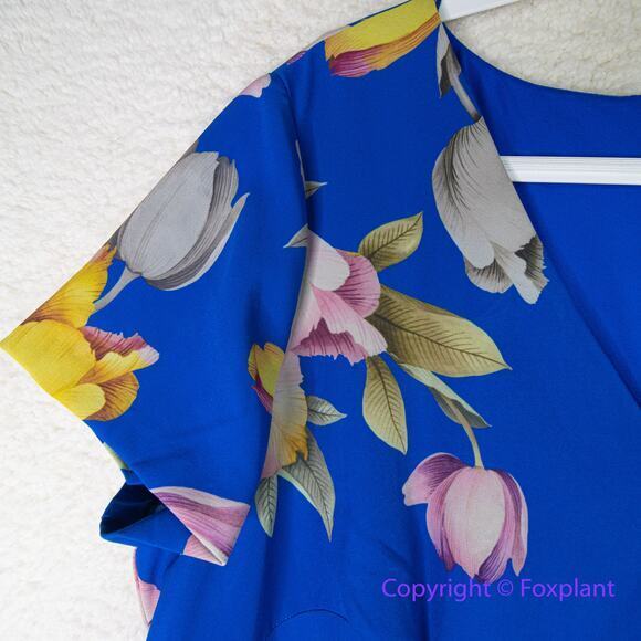 New! Adrianna Papell Women's Tulip Printed Flounce Dress, plus size 16W - Picture 10 of 16